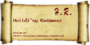 Hollósy Radamesz névjegykártya